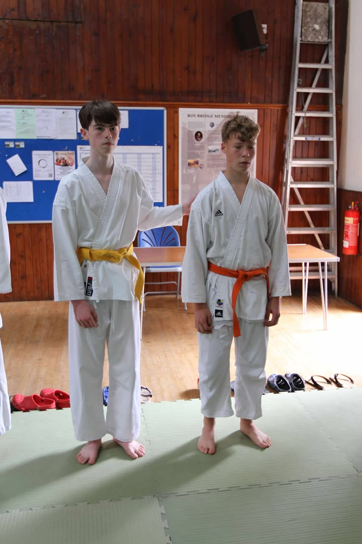 Younger members testing for standing mind and body unified.