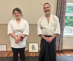 Aimee and Sensei Alistair Macknight of the St Albans Club